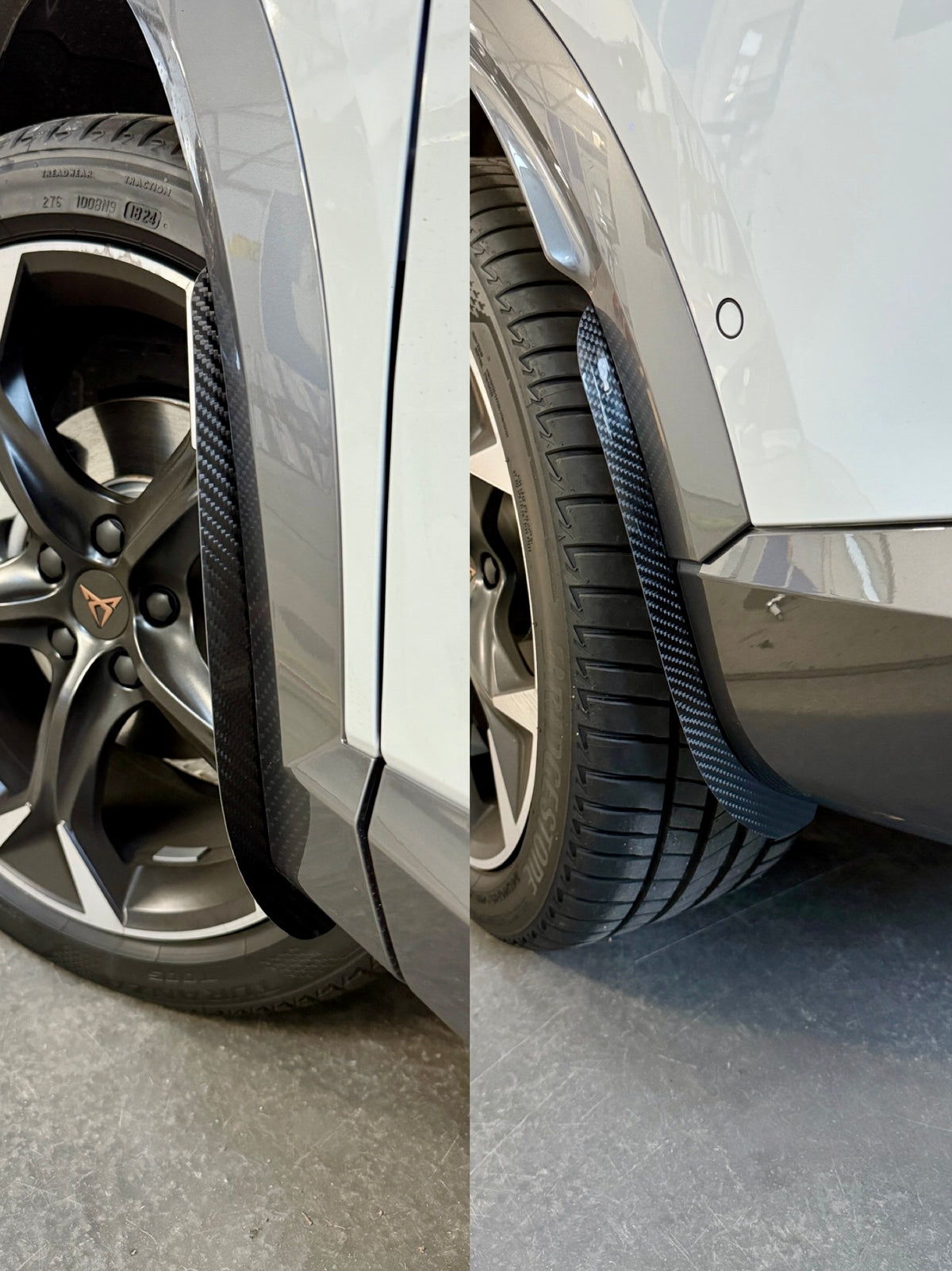 AP Cupra Formentor Noir Brillant / Garde-Boue / Bavettes de Protection d'Arc de Roue en Fibre de Carbone