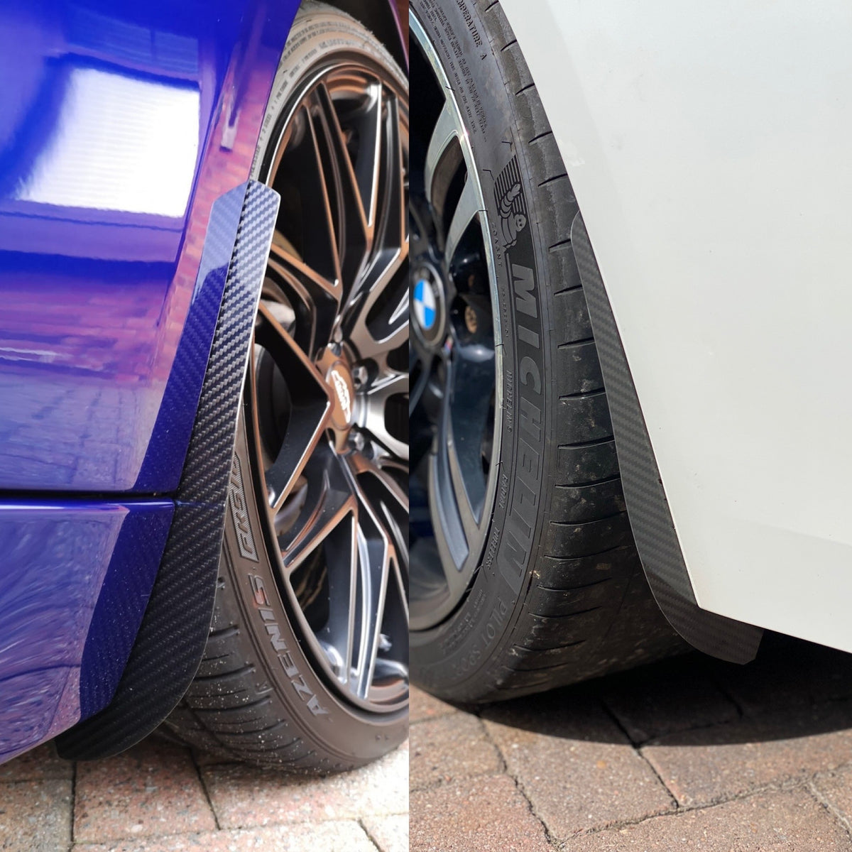 AP BMW M3 & M4 Glänzend Schwarz / Kohlefaser Radlaufschutz / Schmutzfänger (F80 | F82 | F83)