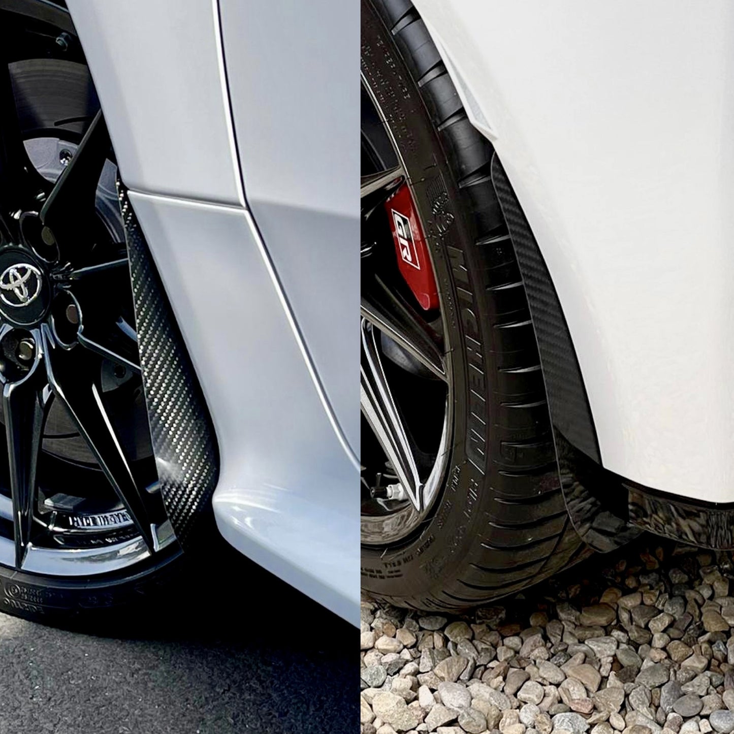 AP Toyota Yaris GR Glänzend Schwarz / Carbonfaser Kotflügelschutz / Schmutzfänger