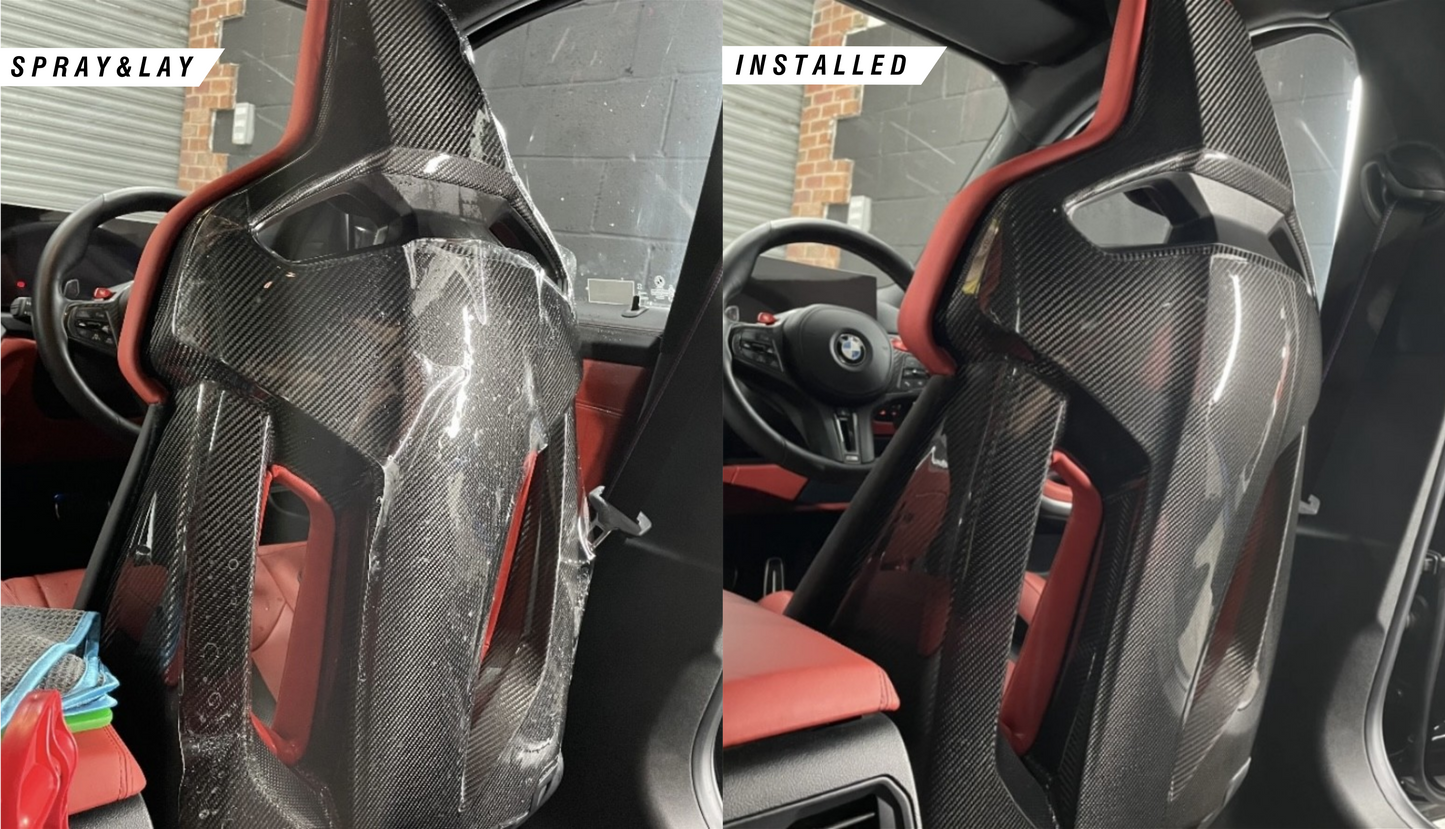 BMW M2 M3 M4 M5 Carbon Fibre Bucket Seat Back Paint Protection Film Kit (F90 | G80 | G81 | G82 | G83 | G87 | G90 | G99)