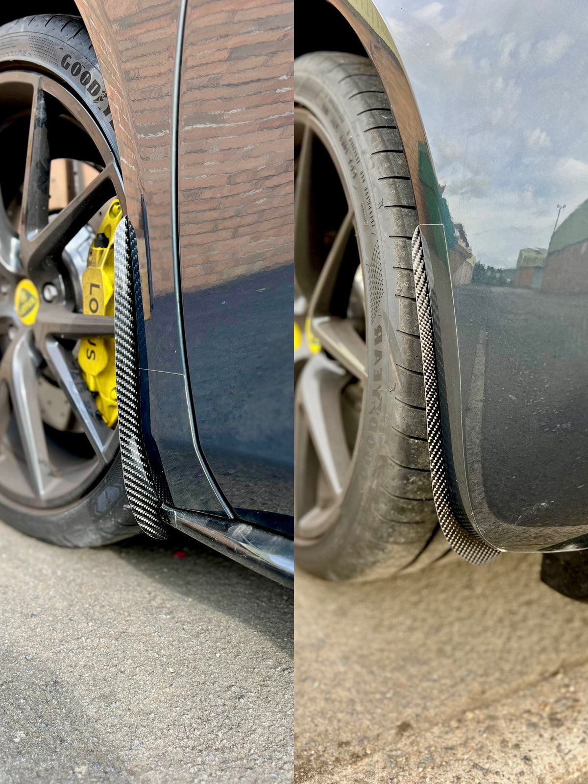 AP Lotus Emira Glanzschwarz / Radlaufschutz / Schmutzfänger aus Carbonfaser