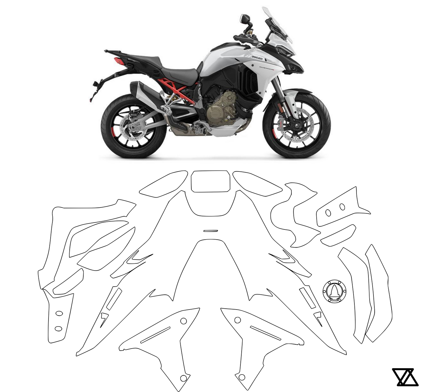 Ducati Multistrada V4 S 2023-2024 Lackschutzfolien-Kit