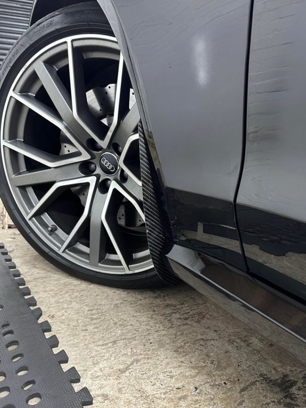 AP Audi RS6 C7 C7.5 Gloss Black / Carbon Fibre Arch Guards / Mudflaps