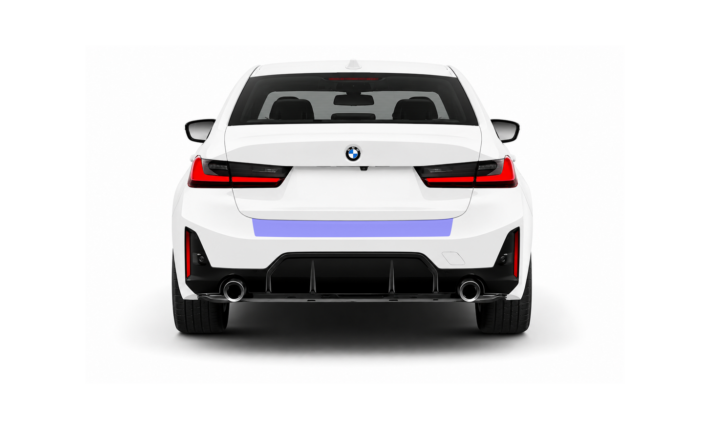 BMW 3 Series Saloon Rear Bumper Lip Edge Paint Protection Film Kit G20.