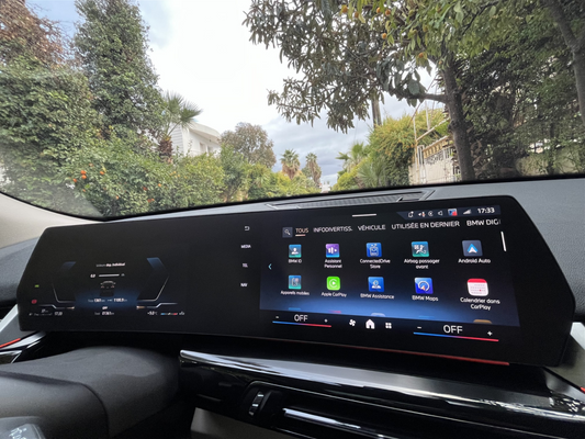 Installed BMW iDrive 8 & Drive 9 Instrument Cluster Navigation Screen Protection Film Kit.