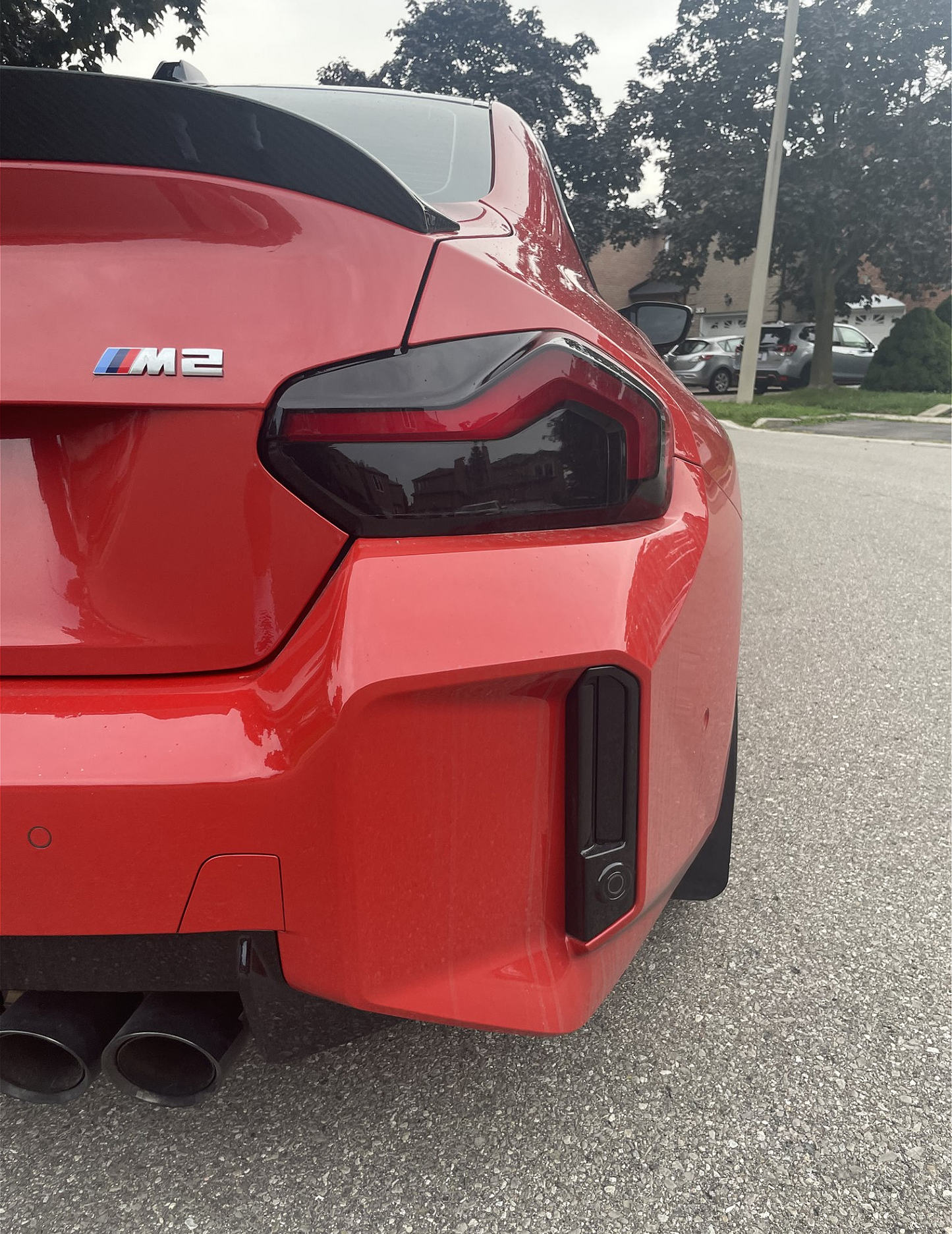 Reflector and Reverse Light Tints in Dark on BMW M2 G87.