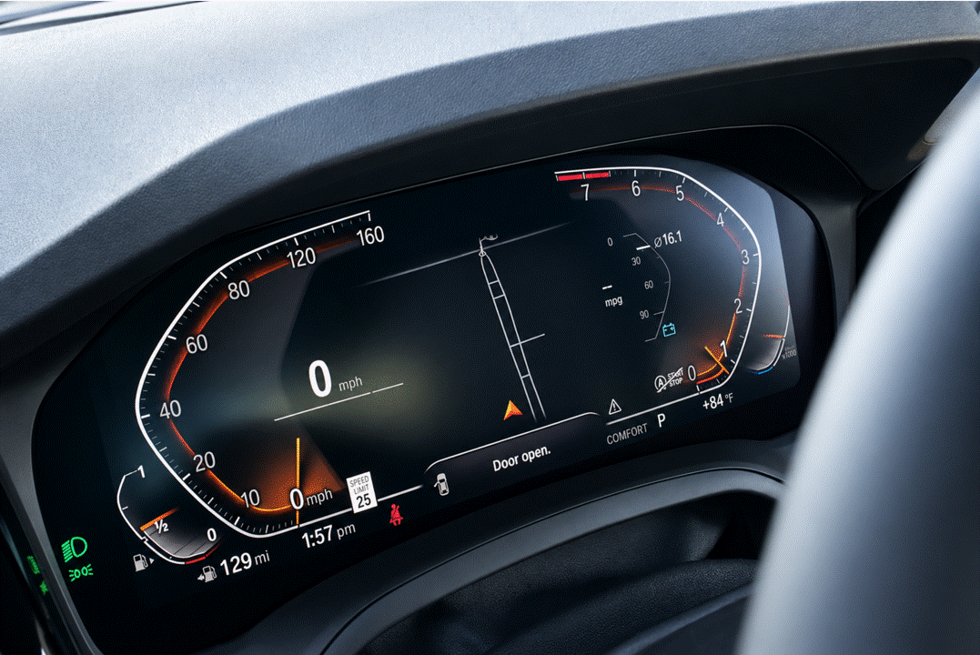 BMW iDrive 7 M2, M3, M4, 2 Series, 3 Series, 4 Series, M5, 5 Series, X3 instrument cluster and digital dash screen protector coverage.