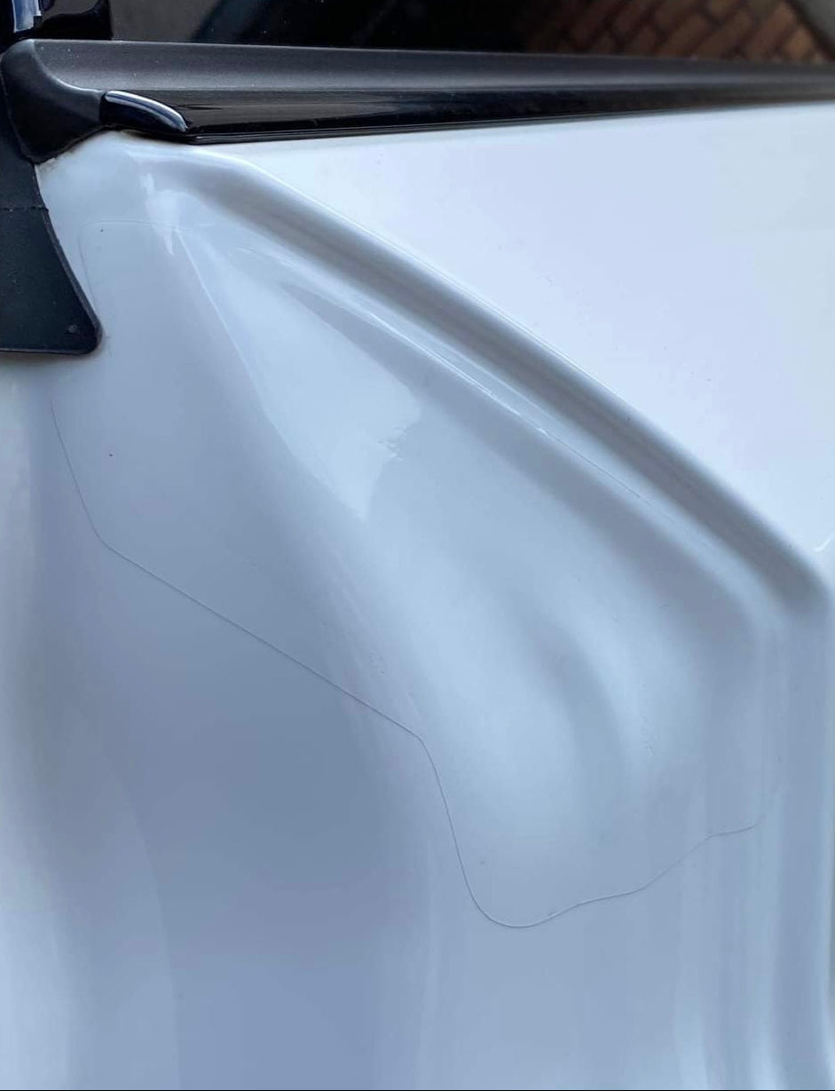 BMW M2 F87 in White with applied PPF Door Shut Protection Kit in Gloss Transparent with self healing properties.