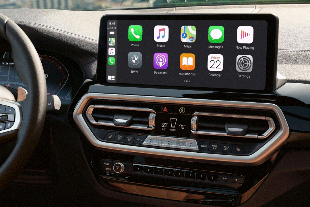 BMW X3, X4, X3M, & X4M navigation screen and climate control screen protector coverage area.