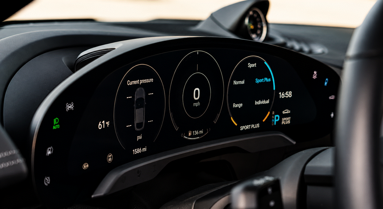 Porsche Taycan Instrument Cluster Screen Protection Film Kit.