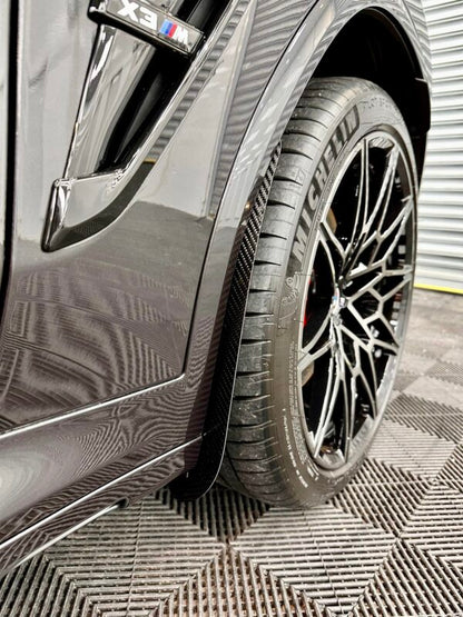AP BMW X3 | X3M | X4 | X4M Gloss Black / Carbon Fibre Arch Guards / Mudflaps (F97 | F98 | G01 | G02 | G03)