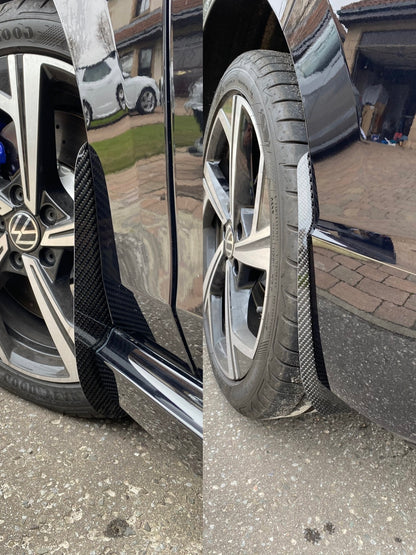 AP Volkswagen Golf GTI | GTD | R MK8 MK8.5 Gloss Black / Carbon Fibre Arch Guards / Mudflaps