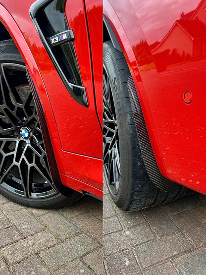 AP BMW X3 | X3M | X4 | X4M Gloss Black / Carbon Fibre Arch Guards / Mudflaps (F97 | F98 | G01 | G02 | G03)