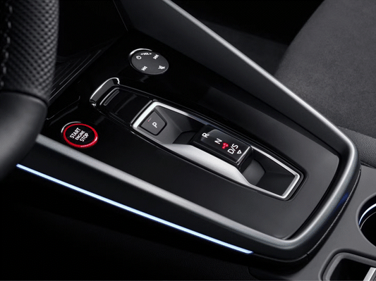 Audi A3, S3, RS3 facelift piano black interior center console PPF kit coverage area.