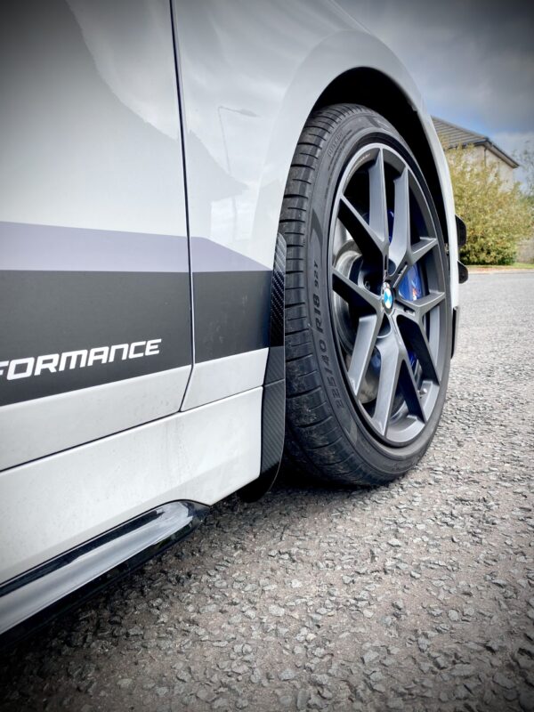 AP BMW 1 Series | 2 Series, M135i, M235i & 128ti Gloss Black / Carbon Fibre Arch Guards / Mudflaps (F40 | F44)