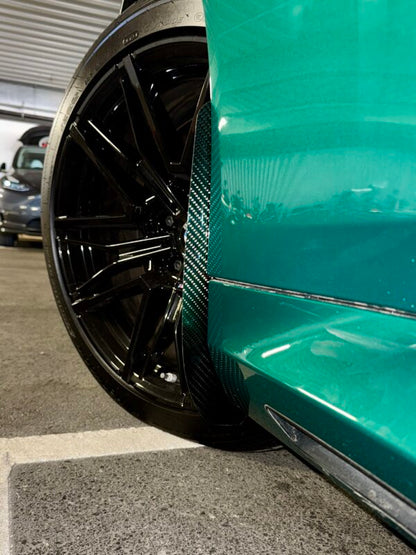 AP BMW M5 Front Carbon Fibre / Gloss Black Arch Guards / Mudflaps (G90 | G99)