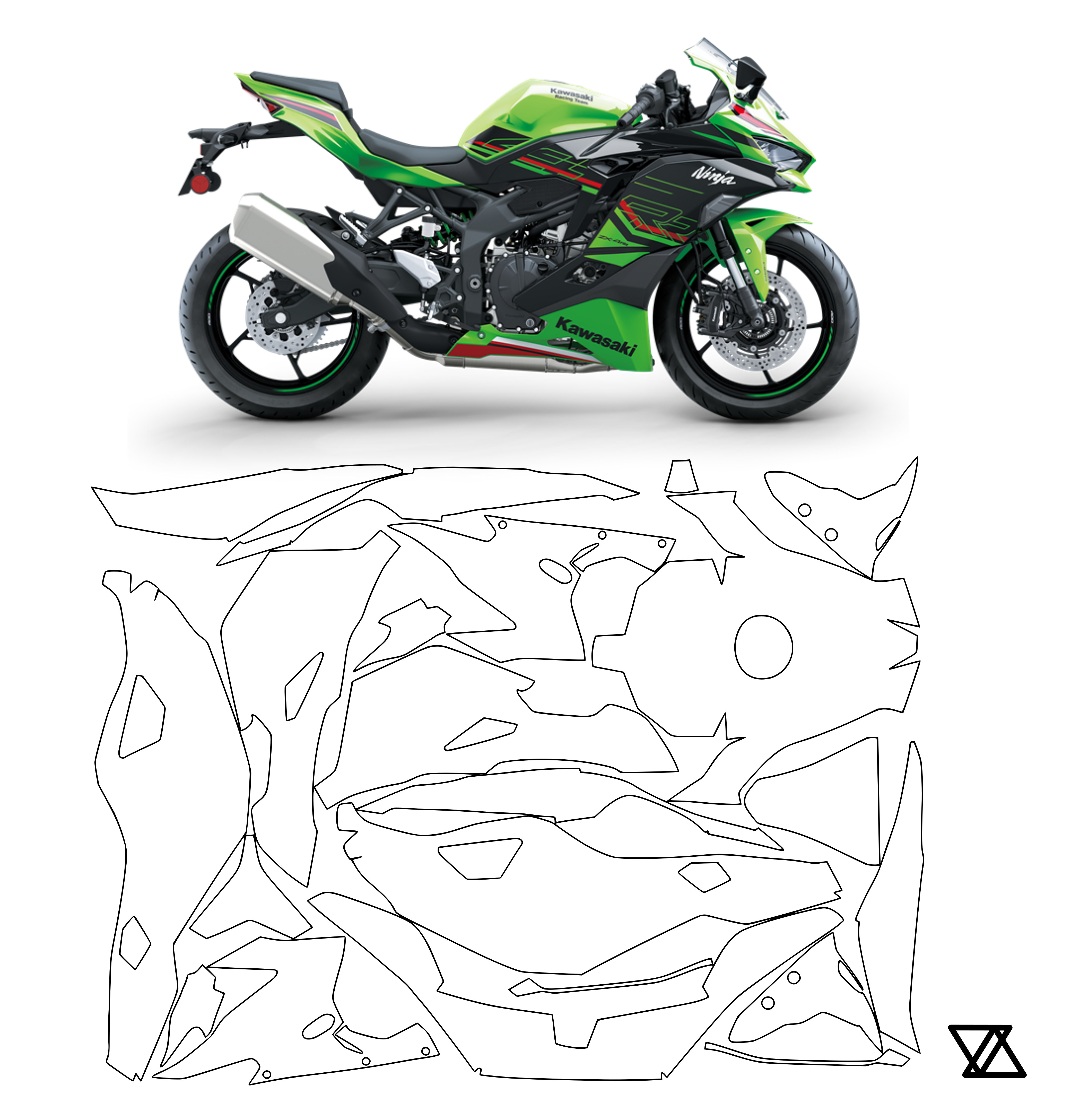 Kawasaki Ninja ZX4R ZX4RR Paint Protection Film Kit - IPPS - Innovative ...