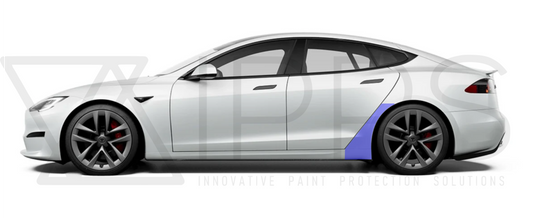 Tesla Model S Large Rear Arch / Sill Side Skirt Paint Protection Film Kit