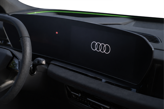 Audi 2025 large virtual cockpit digital display screen protector finished in matte anti glare self healing PPF.