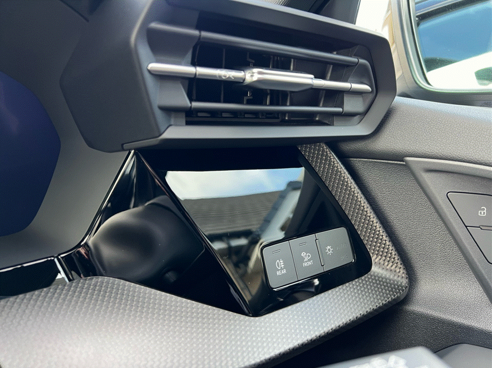 Audi A3, S3, RS3 8Y & 8.5Y piano black interior trim PPF kit coverage area.