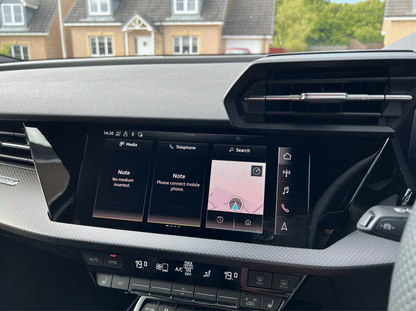 Audi A3, S3, RS3 8Y & 8.5Y piano black interior PPF kit coverage area.