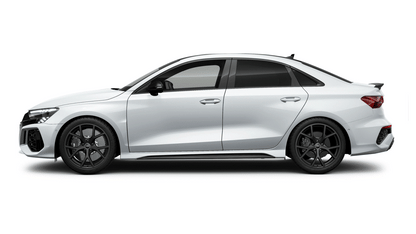 Audi A3, S3, RS3 saloon sedan piano black B Pillar, C pillar & spoiler trim exterior PPF kit coverage area.