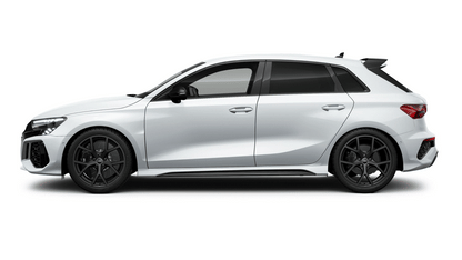 Audi A3, S3, RS3 sportback piano black B Pillar, C pillar & spoiler trim exterior PPF kit coverage area.