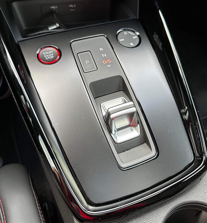 Audi A3, S3, RS3 piano black interior center console matte PPF kit installed.