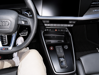 Audi A3, S3, RS3 8Y full interior piano black matte PPF kit installed.
