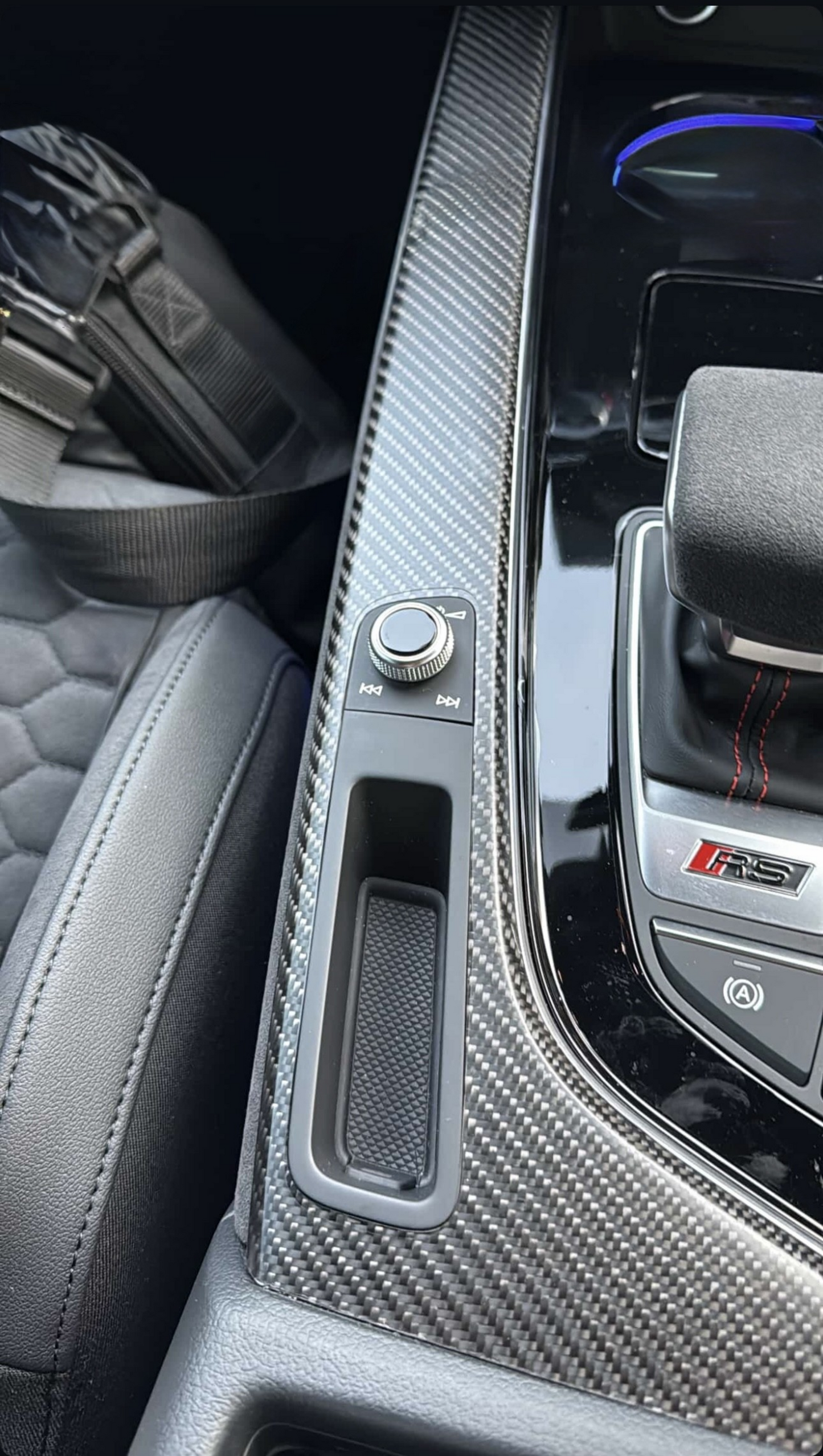 Audi A4 S4 RS4 A5 S5 RS5 B9 B9.5 Carbon Fibre and Piano Gloss Black Centre Console Paint Protection Film Kit.