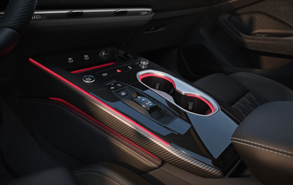 Audi A5, S5, RS5 B10 interior piano black centre console PPF kit coverage area.