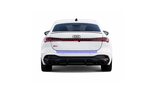 Audi A5 & S5 B10 saloon sedan boot, trunk and bumper lip PPF coverage area.