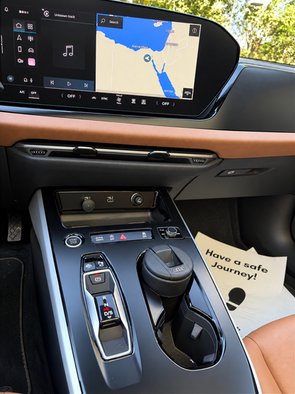 Audi A5 B10, S5 B10 & RS5 B10 interior wrap (PPF) installed masking underlying damage and scratches. The image also demonstrates the anti-glare properties of the self-healing film, enhancing the driving experience.