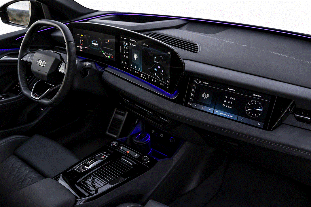 Audi A6 S6 Q6 E-Tron SQ6 E-Tron Gloss Black Dashboard Screen Surround Paint Protection Film Kit.