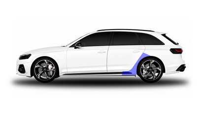Audi RS4 B9 B9.5 Side Profile Paint Protection Film Package, cotaning pre-cut rear wheel arch and side skirt PPF.