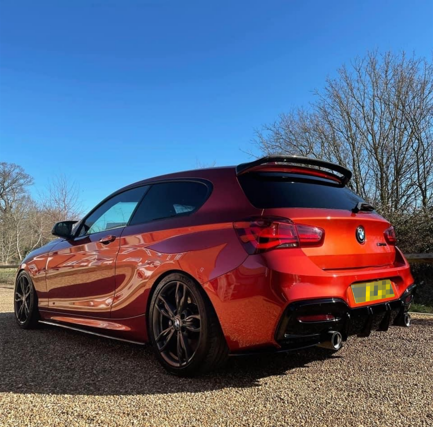 BMW M140i  F20 1 Series Rear Reflector Tint Overlays in Medium.