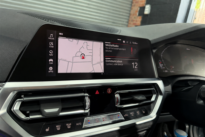 BMW 2 Series, M2 G42 G87, 3 Series, M3 G20 G80, 4 Series, M4, G22 G82 satin anti-glare & anti-fingerprints iDrive 7 navigation infotainment media screen protector PPF installed.