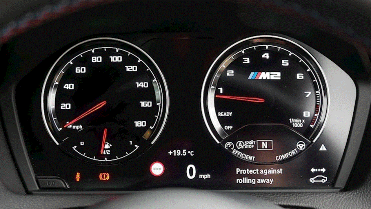 Illustration of coverage area of the BMW F Series LCI Instrument Cluster kit. 