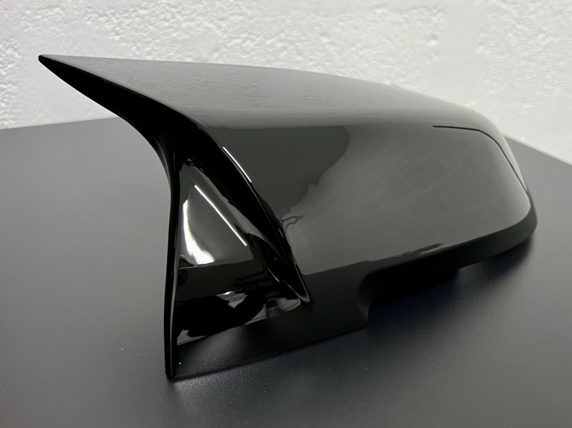 BMW F Series M Style Replacement Wing Mirror Caps in High Gloss Black.