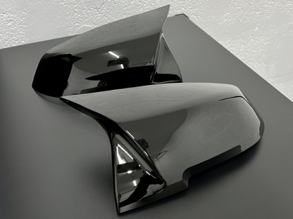 M Style Replacement Wing Mirror Caps in High Gloss Black for BMW F Series models.