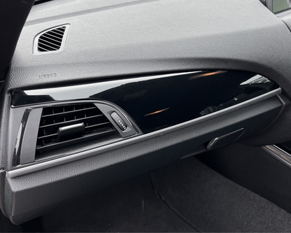 BMW F Series Pre LCI, including 1 Series, 2 Series, M135i, M140i, M235i and M240i interior piano black dashboard pre cut PPF kit.