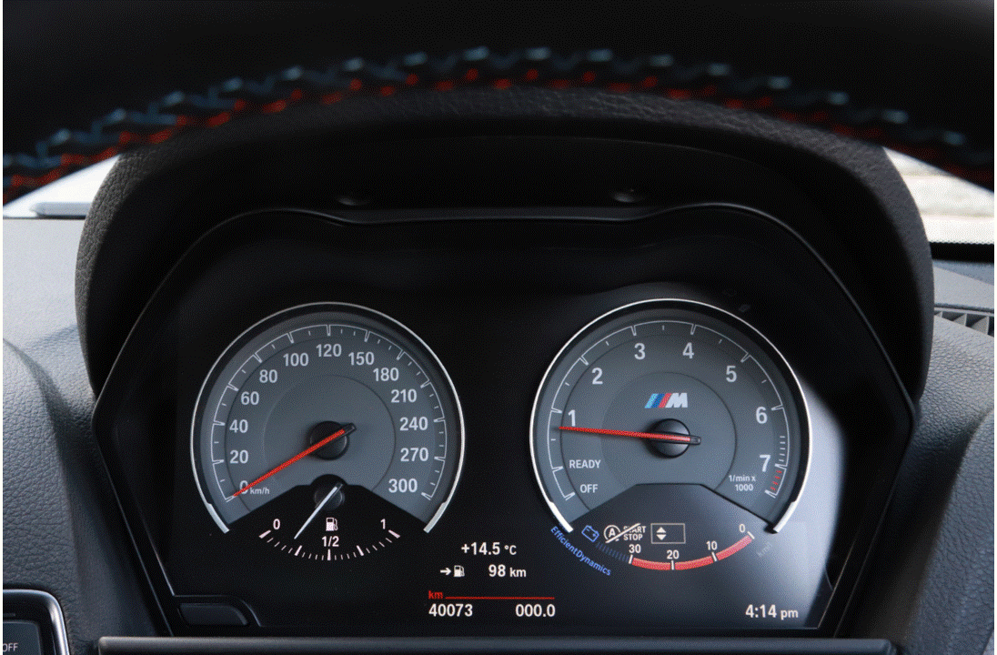 Illustration of coverage area of the BMW F Series Pre-LCI Instrument Cluster kit. 