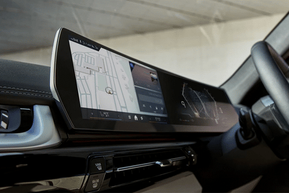 Outline of BMW iDrive 8 & Drive 9 Instrument Cluster Navigation Screen Protection Film Kit. 