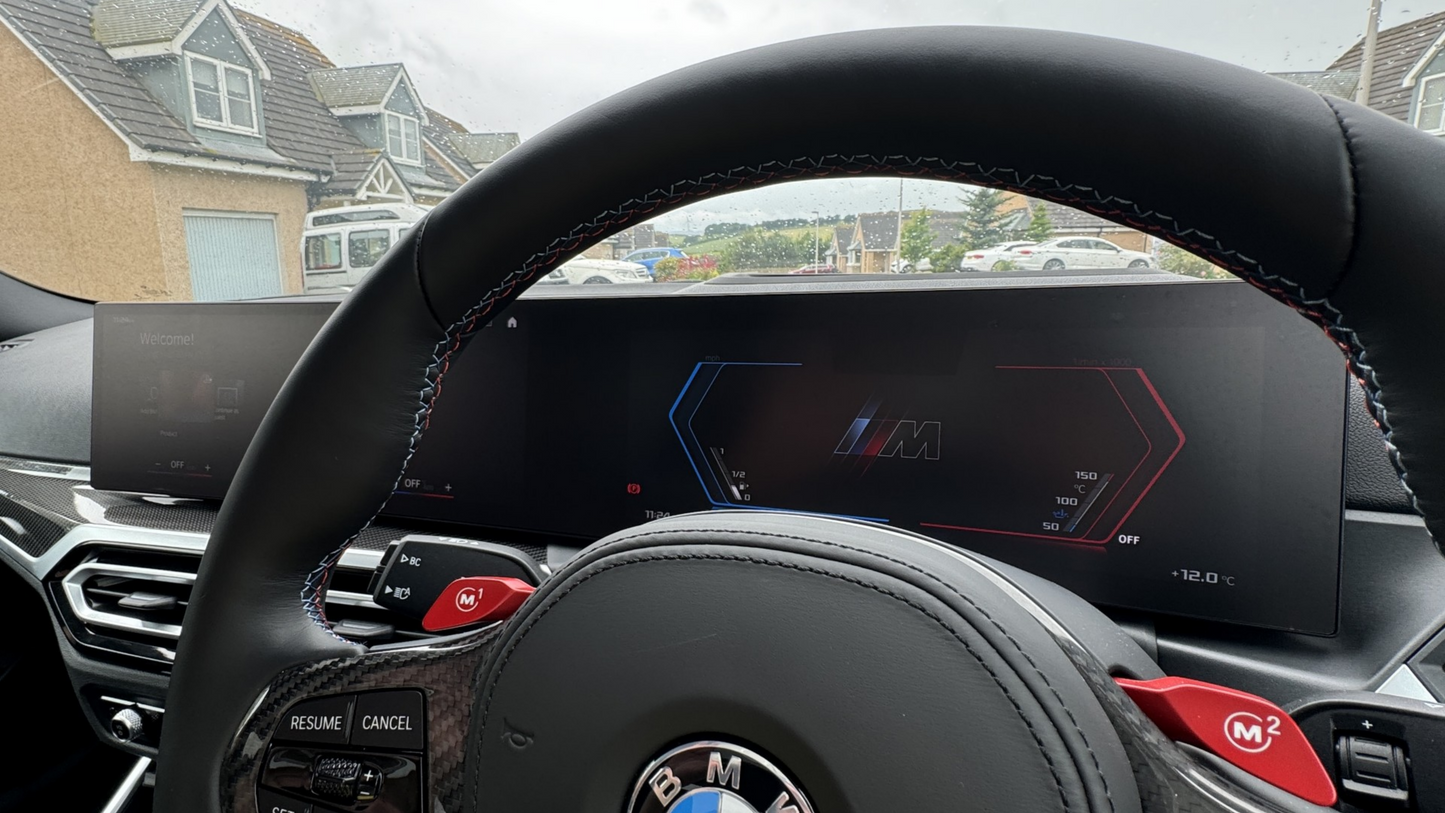 BMW iDrive 8 and iDrive 9 Instrument Cluster Navigation Screen Protection Film Kit suitable for G Series models, finished in Matte PPF installed on a G42 2 Series.