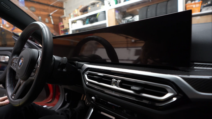 High Clarity Gloss BMW G Series iDrive 8 and iDrive 9 Instrument Cluster Navigation Screen Protection Film Kit installed on a G42 M240i.