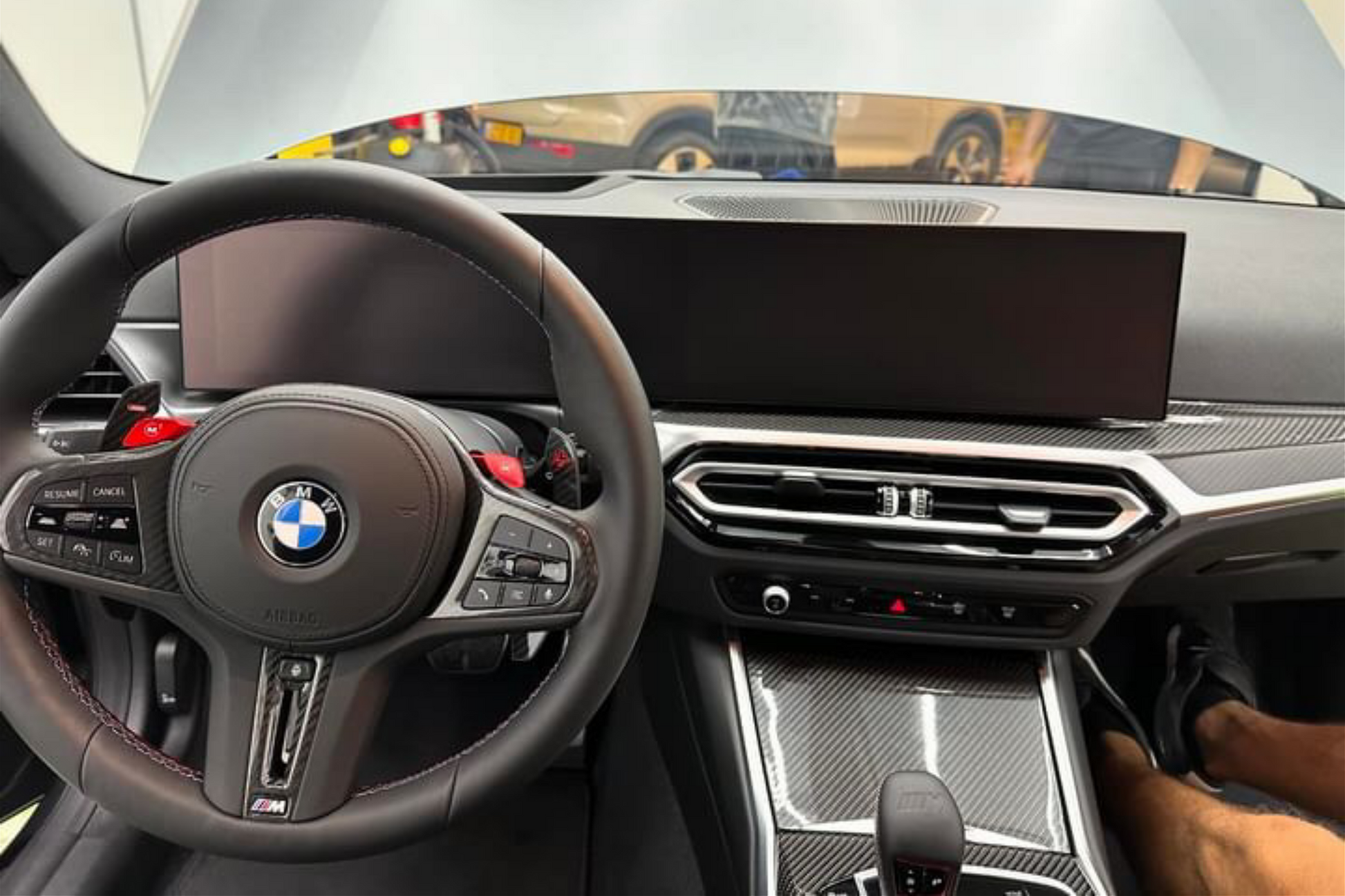 Matte Anti Glare G Series BMW iDrive 8 and iDrive 9 screen protector installed on a BMW M3 G80 & G81.
