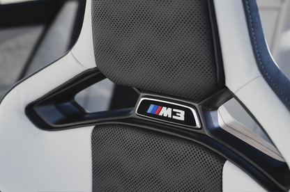 BMW G87, G80, G81, G82, G90, F90 M model carbon fibre bucket seat PPF protection kit installed.