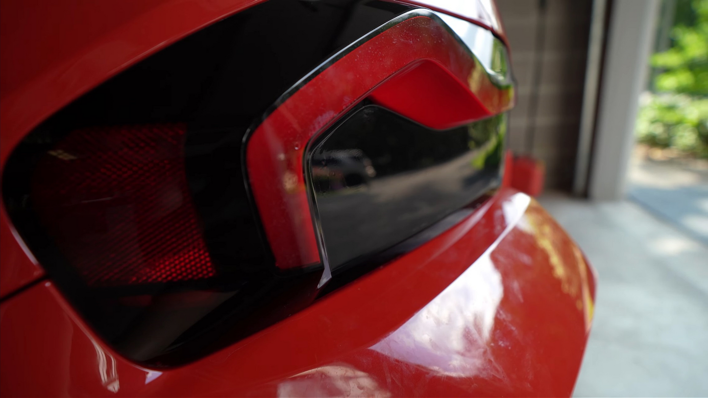 Close up of the BMW M2 G87 model fitted with the Reverse Light Tint in Dark. 