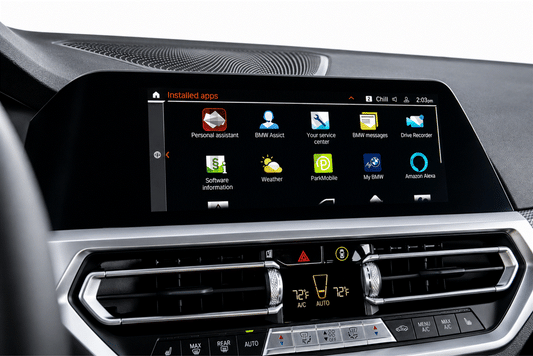 BMW iDrive 7 M2, M3, M4 navigation screen protector in matte anti glare film.