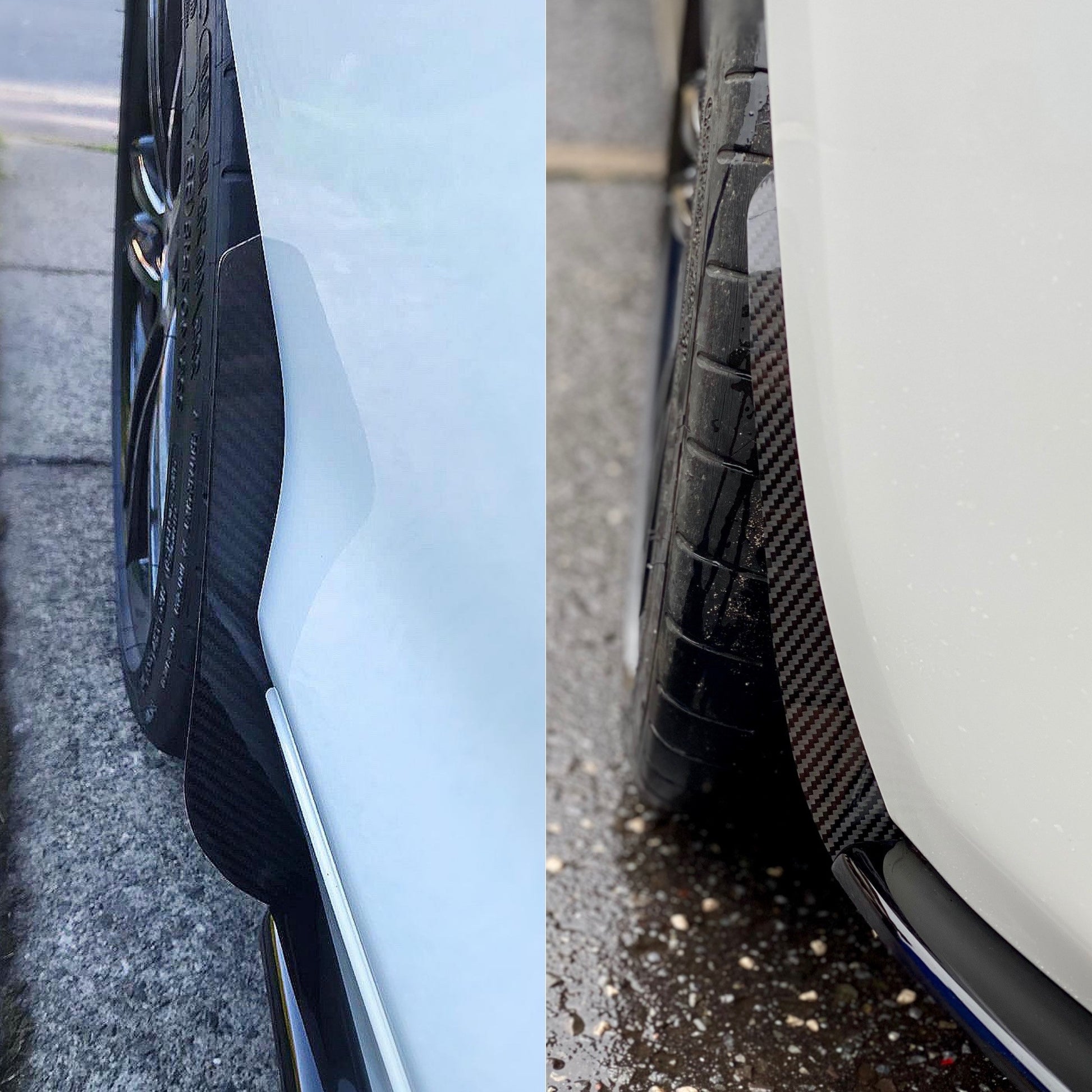 BMW F20 & F21 M140i, M135i, 1 Series carbon fibre arch guards mudflaps, providing stone chip protection.